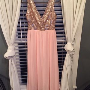 Sequin Bodice Maxi Bridesmaids Dress
